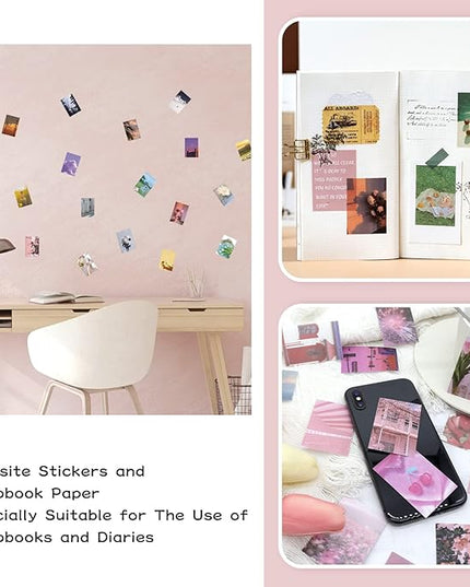 450 Pieces Washi Sticker Set, 9 Set Scrapbooking Diary Planner Album Diary Notebook, Scrapbooking Sticker Journaling Supplies for DIY Arts and Crafts Card Making Laptop Decoration