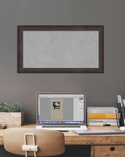 Amanti Art Black Framed Magnetic Board 15x27 Small Vision Board for use with Magnets, 100% Metal Sheet to Display Items as Office Decor or for Home Organization in mudroom, Kitchen or Kids Room