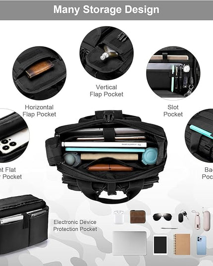 Stypos Tactical Laptop Bag for Men,14inch/15.6inch/17.3inch Messenger Bag Military Shoulder Bag,Flight Work Bags for Pilots