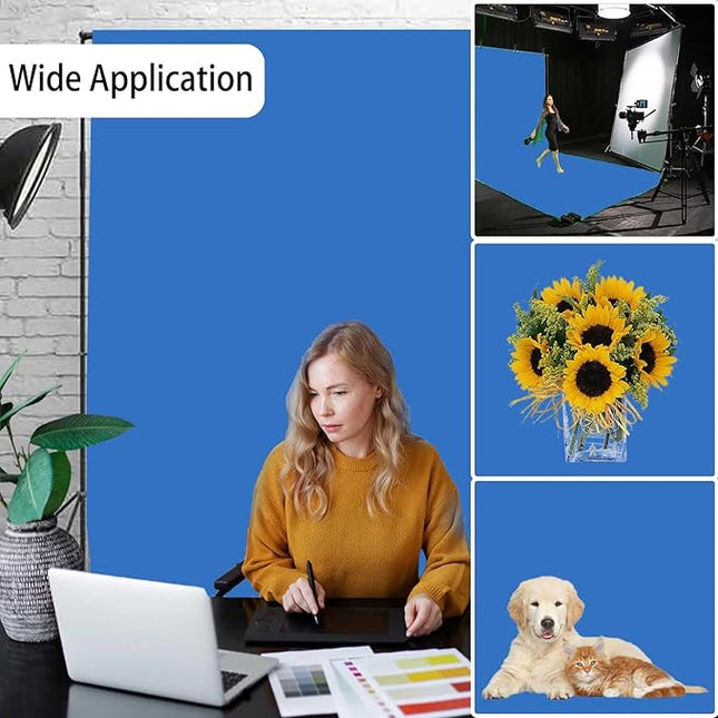 Royal Blue Backdrop, Photo Booth Portrait Photography Backdrops, Studio Blue Screen Backdrop for Photoshoot Streaming Video Shooting, Blue Photo Backdrop 10x10ft