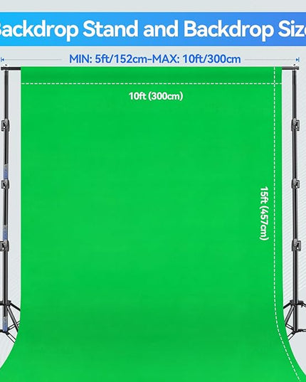 EMART 10X10 FT Green Screen Backdrop Kit, Photography Umbrella with 5500K Bulbs, 10X15 FT Green Backdrop with Spring Clamps, Professional Photography Lighting kit for Studio, Portrait, Video Shooting