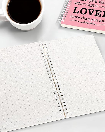 2Pcs Spiral Dotted Notebook,Inspirational Gifts A5 Dot Grid Spiral Notebook for Work & Sketching,Perfect for Office School Home Supplies,160 Pages (2, Dot Grid Pink)