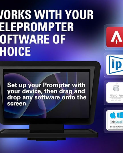 Elgato Prompter XL – Full-Sized Teleprompter with Removable Display, Video Conferencing Monitor, for DSLR Mirrorless & Studio Cameras, Single-Cable Setup – USB-C 3.2 for PC & Mac