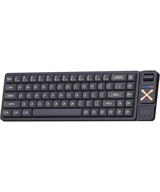 IQUNIX Magi65 Pro Low Profile Mechanical Keyboard Wireless 65% Keyboard Ultra Slim for Creamy Typing, Hot Swappable, RGB Backlit, PBT Keycaps, Aluminum Case, BT/2.4G/USB-C, Mac/Windows (Shadow Black)