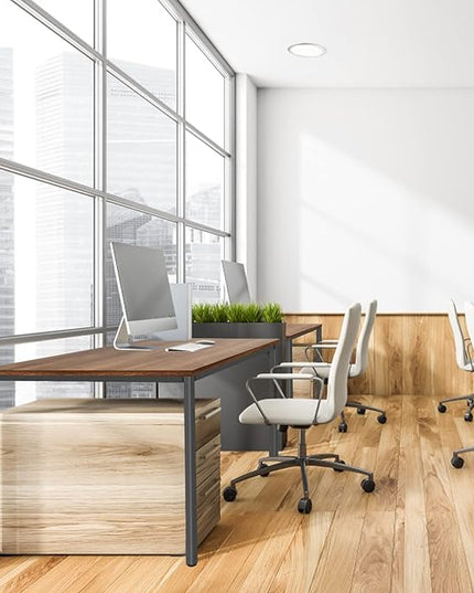 Bast Board Modern Simple Style Computer Desk Standing Table 30x59 Inches Large Office Desk Computer Table Study Writing Desk Workstation for Home Office Black Metal Frame