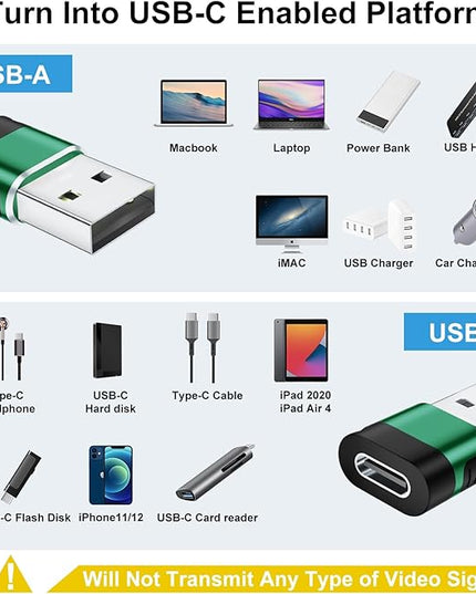 USB A to USB C Adapter 6 Pack,USBA Type C Adapter,C Female to A Male Data Charging Converter Adaptor for iPhone 16 15 14,MacBook,Laptop,PC,Tablet(Grey)
