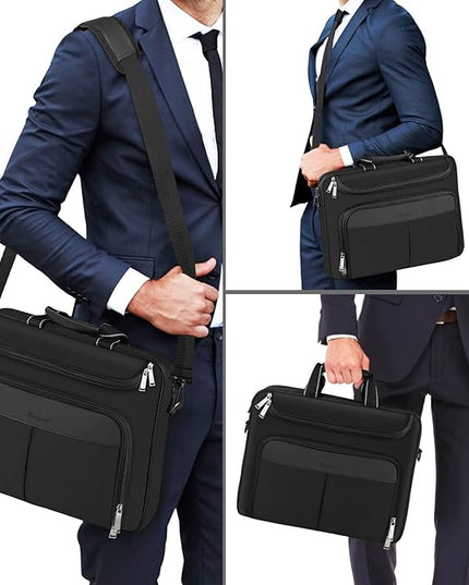 15.6-16.2 inch Waterproof Protective Laptop Messenger Briefcase with Adjustable Shoulder Strap Men Women Travel/Business Bag Compatible with Macbook Pro 16 inch A2141/A2485