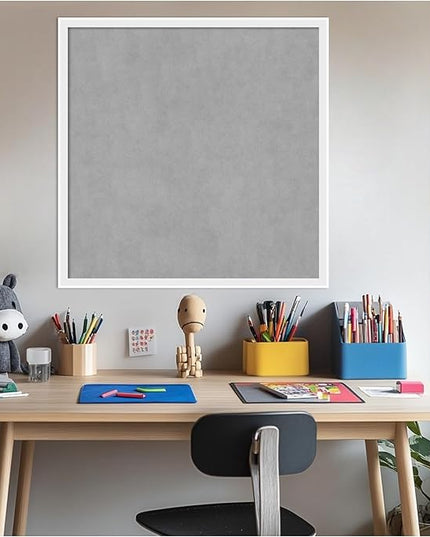 Amanti Art White Framed Magnetic Board 25x25 Medium Vision Board for use with Magnets, 100% Metal Sheet to Display Items as Office Decor or for Home Organization in mudroom, Kitchen or Kids Room