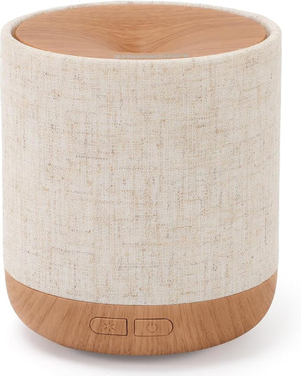 ZmarKraft Essential Oil Diffuser 200ml with Fabric Cover and Night Lamp | Ultrasonic Aroma Diffuser | Humidifier w Lights | Room Decor | Small Humidifier for Bedroom | Gift (Light Brown)