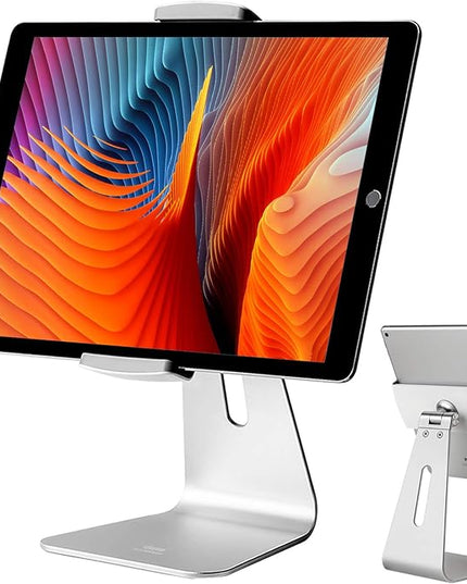 Viozon iPad Pro Stand, Tablet Stands 360° Rotatable Aluminum Alloy Desktop Mount Stand Compatible with 7-13inch iPad Pro iPadAir iPad Mini Surface and Surface Pro (Silver General)