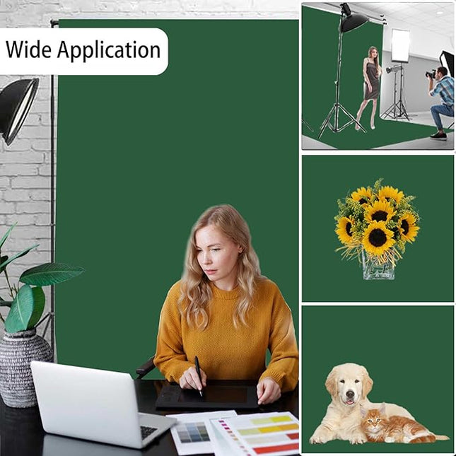 Dark Green Photography Backdrop for Photoshoot, Photo Backdrop Curtain, Perfect Dark Green Backdrops for Party Portrait Photoshoots Video Studio 5FTx7FT