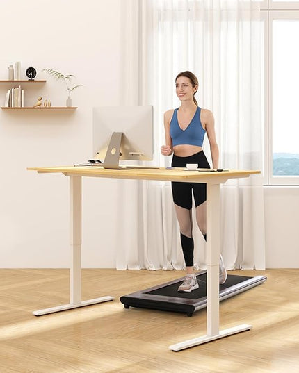 FLEXISPOT 40x24 Inch Electric Height Adjustable Standing Desk for Home & Office, Splice Board Desk for Computer Workstation, Study, or Creative Setup, Maple