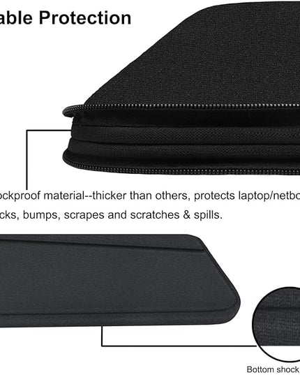 Laptop Sleeve Case 13.3 Inch, Durable 14 Inch Laptop Case Computer Carrying Bag Protective Cover Compatible with 13 14 inch MacBook Pro, MacBook Air, Dell, HP, Lenovo, Notebook, Computer, Black