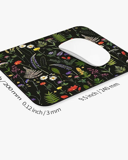 Square Mouse Pad Flowers,Personalized Premium-Textured Custom Mouse Mat Design,Washable Mousepad Cloth,Non-Slip Rubber Base Computer Mouse Pads for Wireless Mouse