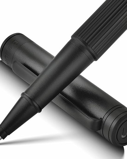 BEILUNER Lighthouse series Rollerball pen, matte black pen body, exquisite vertical lines, Schneider 850 refill, suitable for men, office, professionals, exquisite and chic designer pen