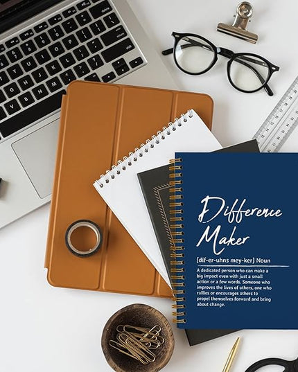 OXW Navy Blue Meeting Notebooks for Work, Difference Maker Gift Office Work Notebook Journal for Writing Note Taking, Thank You Gifts for Women Men Leader Boss Mentor Manager Principal, 5.5"x8.3"