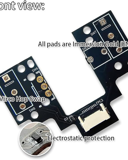 Hot-Swap Micro Switch PCB Kit for Logitech G Pro X Superlight 2 Lightspeed GPW4 Mice – ENIG Gold Pads, 6-Claw Clamps | Fix Double-Click & Customize Clicks