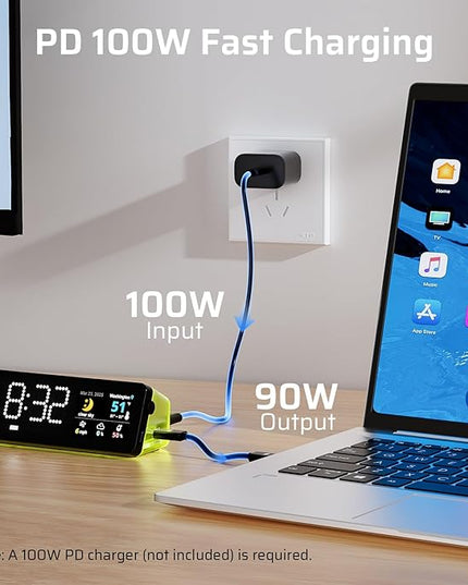 LTC Laptop Docking Station, 7-in-1 USB C Hub with Screen, Multiple Built-in Apps, Multiport Adapter with HDMI 4K@60Hz, 90W Power Delivery, USBC & USBA Data Ports, Dongle for MacBook, Dell, and More