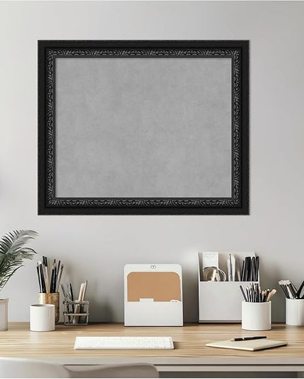Amanti Art Black Framed Magnetic Board 20x24 Small Vision Board for use with Magnets, 100% Metal Sheet to Display Items as Office Decor or for Home Organization in mudroom, Kitchen or Kids Room