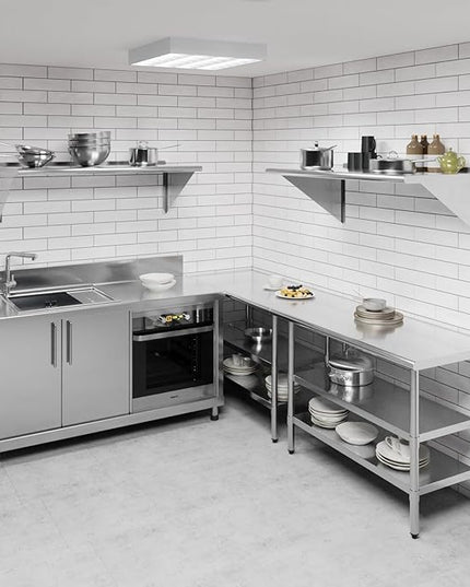 AmGood 48" Long X 24" Deep Stainless Steel Wall Shelf | NSF Certified | Appliance & Equipment Metal Shelving | Kitchen, Restaurant, Garage, Laundry, Utility Room