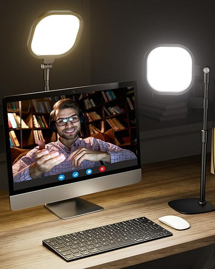 Zoom Lighting for Computer, Adjustable Desk Lighting for Video Calls, 30 Light Modes Video Conference Light, Desk Ring Light with Stand for Webcam, Meetings, Live Stream, Home Office. CRI 97.8