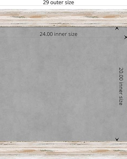 Amanti Art White Framed Magnetic Board 25x29 Medium Vision Board for use with Magnets, 100% Metal Sheet to Display Items as Office Decor or for Home Organization in mudroom, Kitchen or Kids Room