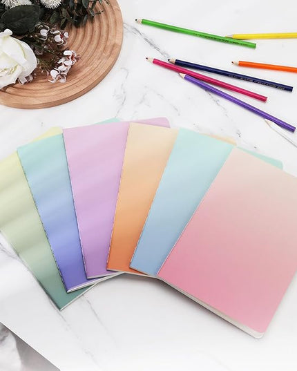 Ddaowanx Notebooks,Lined Paper Journals in Bulk, 72 Pages, 36 Sheets, 80GSM, 8.3x5.5 Inch, A5 Size, Travel Writing Notebooks for Office School Supplies (Lined-24pack, Gradient)