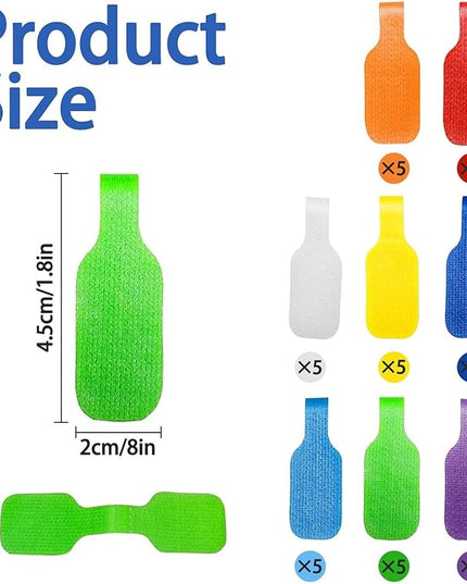 40 Pcs Cable Labels, Write On Cord Labels Tags for Electronics,Cable and Wire Tags,Reusable Large Size Plastic Velcro Label for Charging Cords Management and Identification (8 Colors)