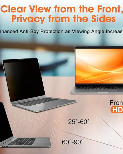 BSPROTE Magnetic Laptop Privacy Screen 14 Inch (Diagonal) 16:9 Display- Removable Anti-Glare Blue Light Filter, Computer Privacy Screen Shield Compatible with 14'' Hp Acer Asus Lenovo Dell Monitor