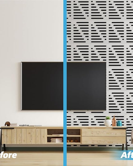 Art3d 6-Pack Self-Adhesive Soundproof Acoustic Panels for Wall, 16 x 12 Inch Stripe Design Noise Block with Polyester & Foam for Bedroom Studio Office