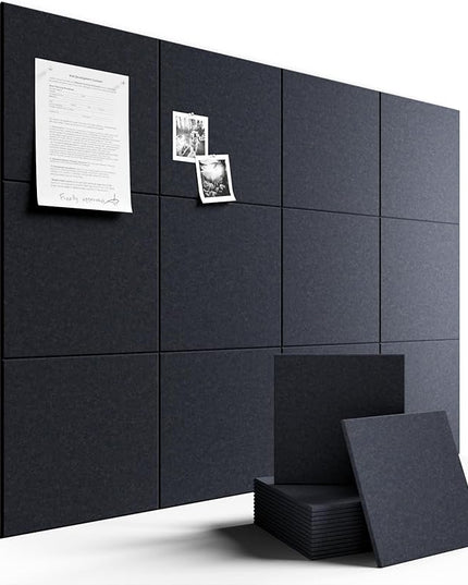 Fluxynara Large Felt Bulletin Board 48" X 36" Cork Board Alternative-12 Pack with 70 Safe Removable Adhesive Tabs, Cork Boards for Walls Cork Board for Home Office Classroom Pin Board -Navy Blue