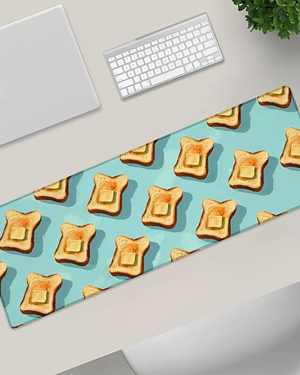 Toast Extra Large Gaming Mouse Pad, Desk Mat, Non-Slip Rubber Base, MousePads for School, Work, Home Accessories Decor Gifts 31.5" x 11.8"