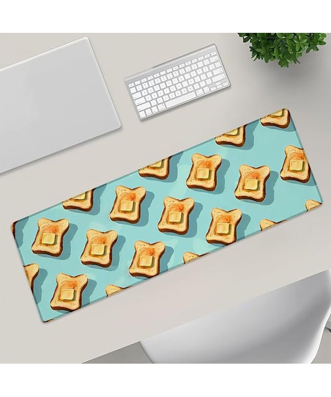 Toast Extra Large Gaming Mouse Pad, Desk Mat, Non-Slip Rubber Base, MousePads for School, Work, Home Accessories Decor Gifts 31.5" x 11.8"