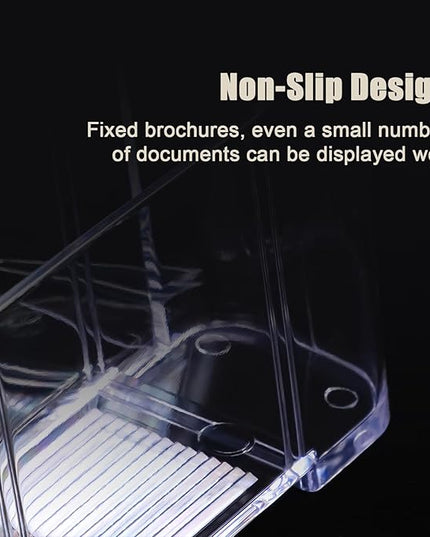 Acrylic Brochure Holder 8.5x11 Inches Slant Back Design, Clear Display Stand, Plastic Table Stand Sign Holder,Pamphlet Holder Flyer Holder, Acrylic Display Stand, Acrylic Table Signs Plastic Paper Holder for Office, Home, Store, 4 Pack