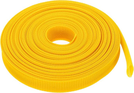uxcell Expandable Sleeving, 1-inch 50ft Cable Sleeve, Yellow