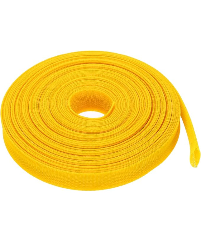 uxcell Expandable Sleeving, 1-inch 50ft Cable Sleeve, Yellow