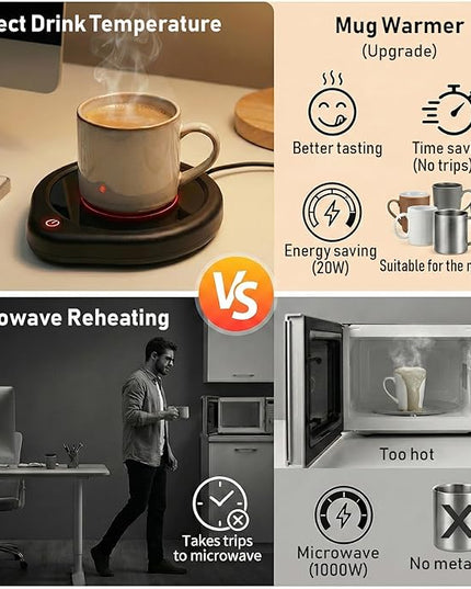 Oracer Coffee Mug Warmer, Cup Warmer for Desk with Auto Shut Off Smart Temperature Settings, Electric Beverage Tea Water Milk Heater for All Cups and Mugs, Heating Plate Candle Wax Warmer