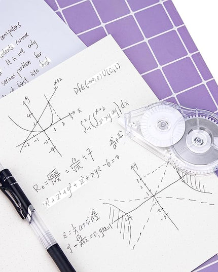 JEFURE 2 Pcs Correction Tape, 98.43 Ft White Wrong Out Tear-Resistant Bulk, Instant Corrections Easy To Use Applicator for School, Office, Note Taking, Journal (Tape Width 0.2 in，Clear)
