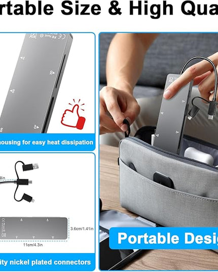 New Upgraded Memory Stick Pro Duo Adapter - Supports Read 5 Cards Simultaneously SD/TF/CF/MS/XD Picture Card Reader, USB 3.0 Multi Memory Card Reader USB C Lightning OTG Adapter for iPhone16/15