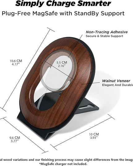 Moodular Add-ons Phone Stand for Magsafe (Charger Not Included) [Accessory Only - Requires Moodular Wooden Monitor Stand Slide Rails for Use] Black MSA-MS