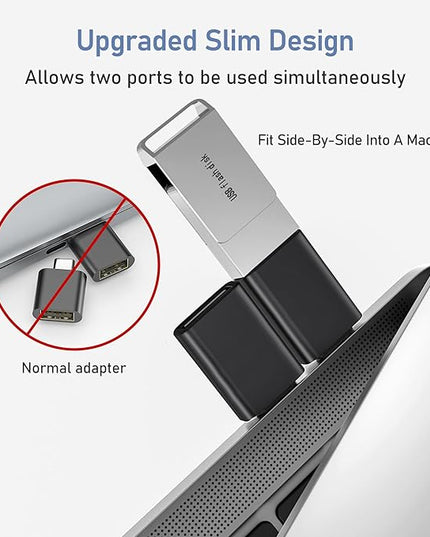 Basesailor USB C to USB Adapter 3Pack,USB C Male to USB A 3.0 Female Adapter,Type C Thunderbolt 4 OTG Converter for Apple MacBook Pro,Mac Book,iPad,Microsoft Surface Go,Samsung Galaxy S25,iPhone 17 16