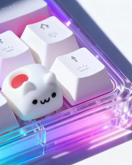 Artisan Keycaps, Cute Custom Couple Rabbits Key Caps for MX Mechanical Keyboard, Resin Handmade 1U Replacement for Esc Arrow Keys - Rabbit