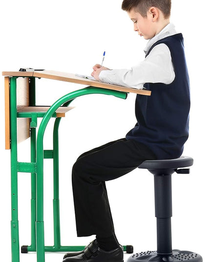 Studico ActiveChairs Adjustable Wobble Stool, Flexible Classroom Seating, Improves Focus, Posture and Helps ADHD/ADD, Sensory Chair, Active Fidget Chairs Adjusts from 16.65" to 23.75" Ages 13-18 Black