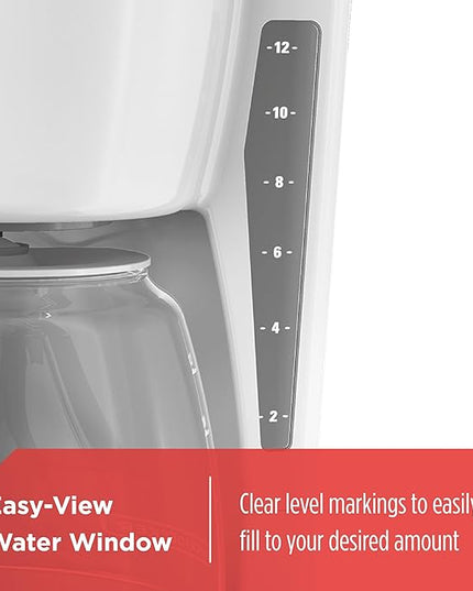 BLACK+DECKER CM1160W-1 CM1160W 12-Cup Programmable Coffeemaker, White/Stainless Steel