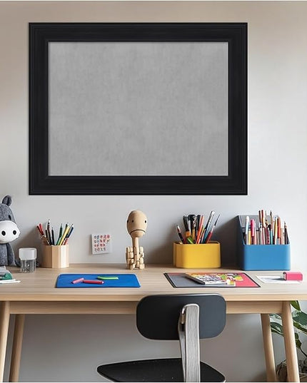 Amanti Art Black Framed Magnetic Board 23x29 Medium Vision Board for use with Magnets, 100% Metal Sheet to Display Items as Office Decor or for Home Organization in mudroom, Kitchen or Kids Room