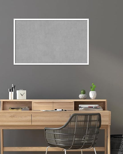 Amanti Art White Framed Magnetic Board 25x41 Large Vision Board for use with Magnets, 100% Metal Sheet to Display Items as Office Decor or for Home Organization in mudroom, Kitchen or Kids Room