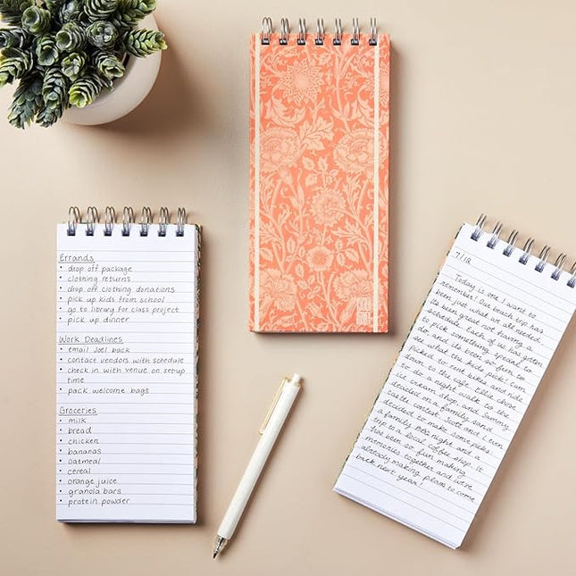 The Gifted Stationery Hardcover Spiral-Bound Notebook Pack - Top-Bound Spiral Notepads - Grocery List Notebook - Office & School Notepads - 8.4 x 3.75 in, 100 Sheets/200 Pages, Pack of 3