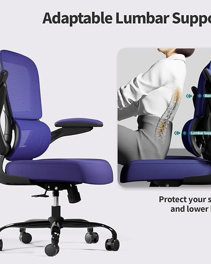 Office Chair - Ergonomic Desk Chair with Adjustable Lumbar Support, Mesh Computer Chair, Executive Chair for Home Office Comfortable Lumbar Support (Violet)