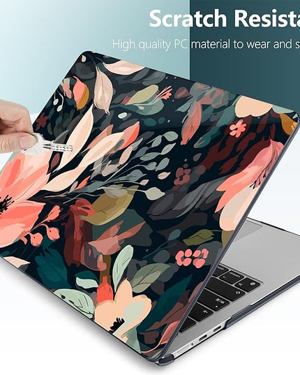 DONGKE for M4 MacBook Air 13.6 Inch Case 2025 2024 2023 2022 Model A3240 A3113 A2681 M3 M2 Chip, Plastic Hard Shell Case Cover with Touch ID for MacBook Air 13 Inch M4 - Painted Florals