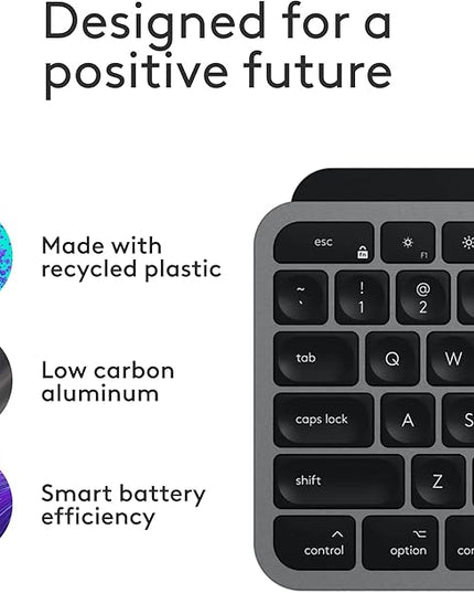 Logitech MX Keys S for Mac, Wireless Keyboard, Fluid, Precise Laptop-Like Typing, Programmable Keys, Backlit, Bluetooth USB C Rechargeable for MacBook Pro, MacBook Air, iMac, iPad - Space Grey